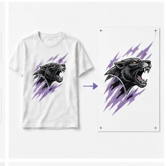 Ayzelify Print Lift workflow for extracting artwork from garment mockups