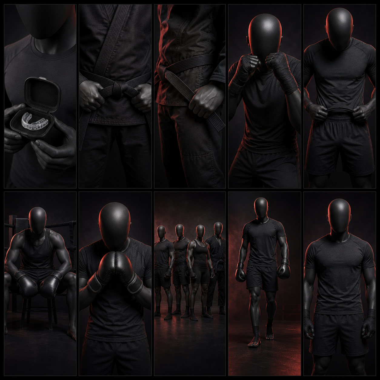 Ayzelify martial arts pose sheet for BJJ rashguard marketplace visuals